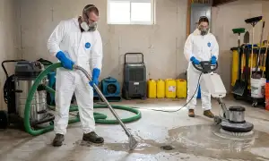 Sewer backup cleanup crew in Elizabeth, NJ restoring a water-damaged home fast